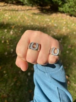 Real 925 Silver Lucky Horseshoe Ring Iced MOISSANITE - Pass Diamond Test Sz 6-13 21 Real 925 Silver Lucky Horseshoe Ring Iced MOISSANITE - Pass Diamond Test Sz 6-13 -Harlem Bling Shop real 925 silver lucky horseshoe ring iced moissanite pass diamond test sz 6 13 42733.1664360155