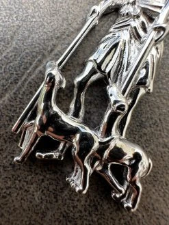 Real 925 Silver Saint St Lazarus Necklace Pendant Plain 1"-2.75" San Lazaro Mens -Harlem Bling Shop real 925 silver saint st lazarus necklace pendant plain 1 2.75 san lazaro mens 15849.1677782552