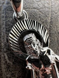 Real 925 Silver Saint St Lazarus Necklace Pendant Plain 1"-2.75" San Lazaro Mens -Harlem Bling Shop real 925 silver saint st lazarus necklace pendant plain 1 2.75 san lazaro mens 17059.1677782577