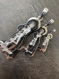 Real 925 Silver Saint St Lazarus Necklace Pendant Plain 1"-2.75" San Lazaro Mens -Harlem Bling Shop real 925 silver saint st lazarus necklace pendant plain 1 2.75 san lazaro mens 30263.1677782554