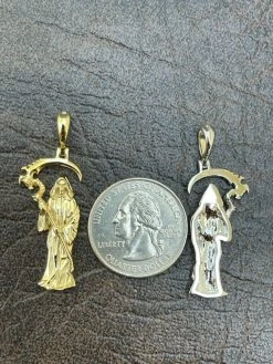 Real 925 Sterling Silver Gold Santa Muerte Grim Reaper Death Pendant Necklace 34 Real 925 Sterling Silver Gold Santa Muerte Grim Reaper Death Pendant Necklace -Harlem Bling Shop real 925 sterling silver gold santa muerte grim reaper death pendant necklace 52219.1664378802