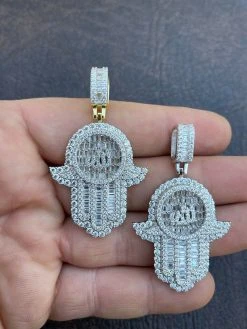 Real 925 Sterling Silver Hip Hop Iced Hand Of Fatima W. Islamic Allah Sign Gold 16 Real 925 Sterling Silver Hip Hop Iced Hand Of Fatima W. Islamic Allah Sign Gold -Harlem Bling Shop real 925 sterling silver hip hop iced hand of fatima w islamic allah sign gold 28675.1664397570