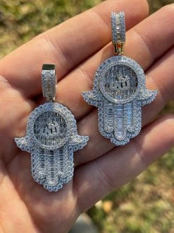 Real 925 Sterling Silver Hip Hop Iced Hand Of Fatima W. Islamic Allah Sign Gold 21 Real 925 Sterling Silver Hip Hop Iced Hand Of Fatima W. Islamic Allah Sign Gold -Harlem Bling Shop real 925 sterling silver hip hop iced hand of fatima w islamic allah sign gold 37064.1664382501