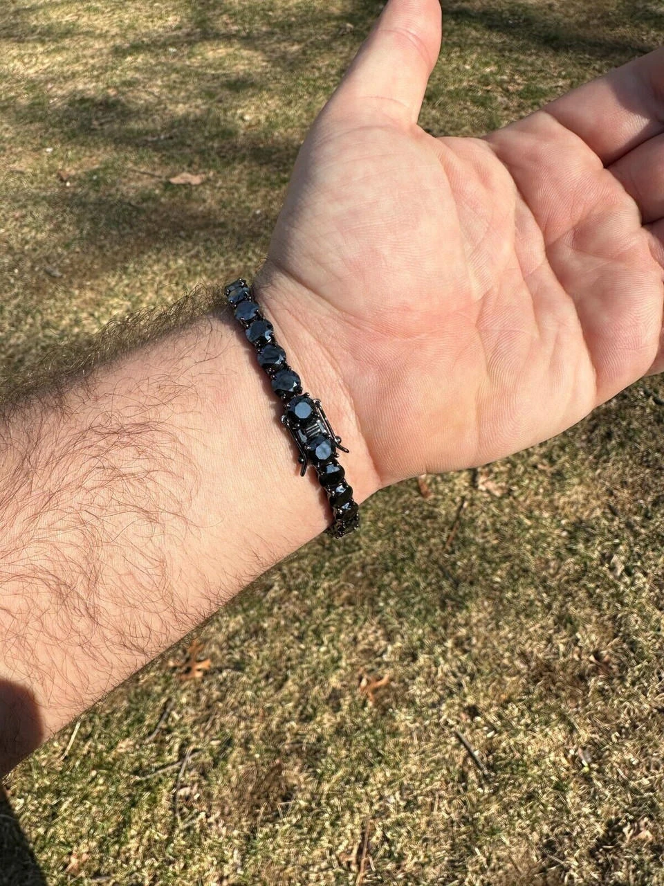 Real Black MOISSANITE 7mm Tennis Bracelet Oxidized Black Rhodium Over 925 Silver 21 Real Black MOISSANITE 7mm Tennis Bracelet Oxidized Black Rhodium Over 925 Silver - Image 19