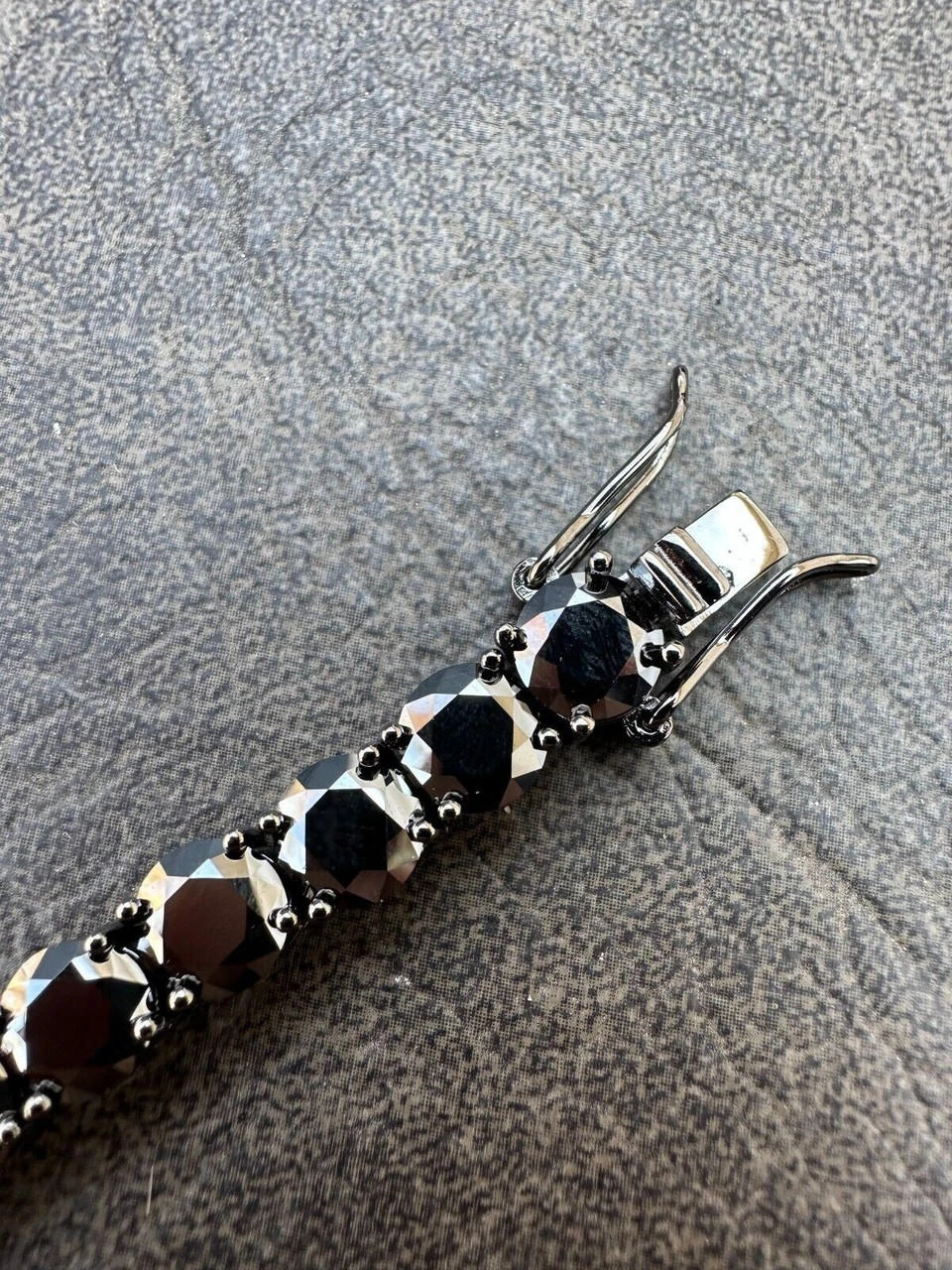 Real Black MOISSANITE 7mm Tennis Bracelet Oxidized Black Rhodium Over 925 Silver 10 Real Black MOISSANITE 7mm Tennis Bracelet Oxidized Black Rhodium Over 925 Silver - Image 8
