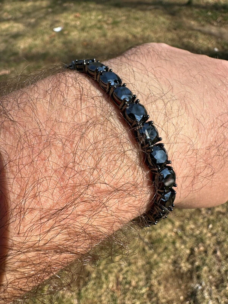 Real Black MOISSANITE 7mm Tennis Bracelet Oxidized Black Rhodium Over 925 Silver 8 Real Black MOISSANITE 7mm Tennis Bracelet Oxidized Black Rhodium Over 925 Silver - Image 6