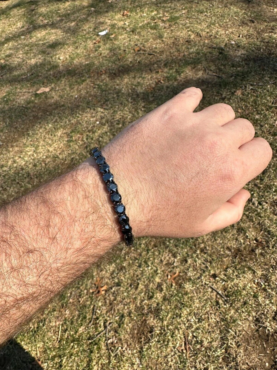 Real Black MOISSANITE 7mm Tennis Bracelet Oxidized Black Rhodium Over 925 Silver 19 Real Black MOISSANITE 7mm Tennis Bracelet Oxidized Black Rhodium Over 925 Silver - Image 17