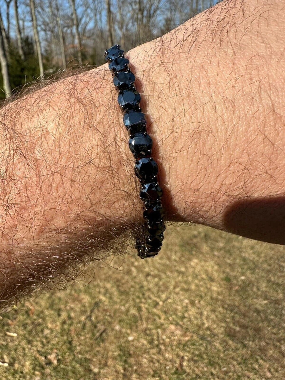 Real Black MOISSANITE 7mm Tennis Bracelet Oxidized Black Rhodium Over 925 Silver 18 Real Black MOISSANITE 7mm Tennis Bracelet Oxidized Black Rhodium Over 925 Silver - Image 16