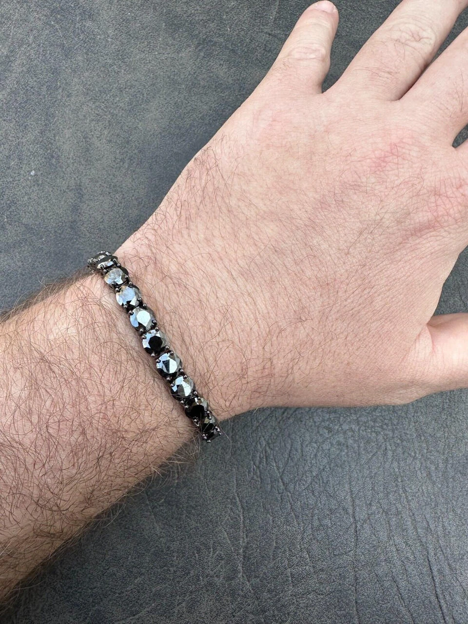 Real Black MOISSANITE 7mm Tennis Bracelet Oxidized Black Rhodium Over 925 Silver 16 Real Black MOISSANITE 7mm Tennis Bracelet Oxidized Black Rhodium Over 925 Silver - Image 14