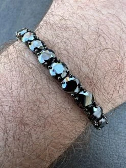 Real Black MOISSANITE 7mm Tennis Bracelet Oxidized Black Rhodium Over 925 Silver 23 Real Black MOISSANITE 7mm Tennis Bracelet Oxidized Black Rhodium Over 925 Silver -Harlem Bling Shop real black moissanite 7mm tennis bracelet oxidized black rhodium over 925 silver 80044.1676053028