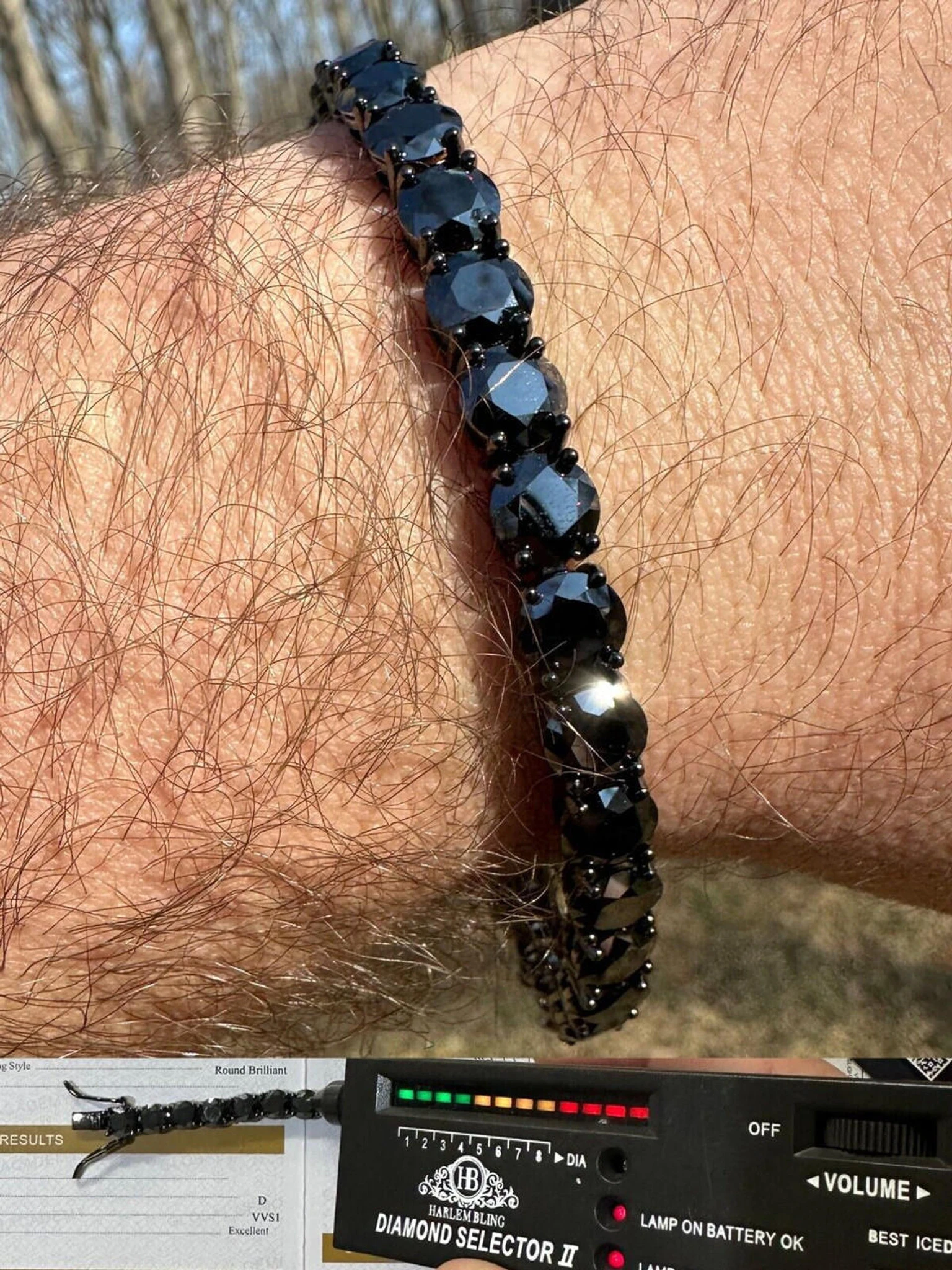 Real Black MOISSANITE 7mm Tennis Bracelet Oxidized Black Rhodium Over 925 Silver 3 Real Black MOISSANITE 7mm Tennis Bracelet Oxidized Black Rhodium Over 925 Silver