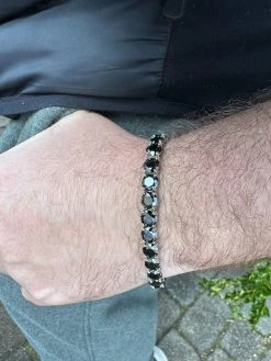 Real Black MOISSANITE Thick 7mm Tennis Bracelet 925 Silver Pass Diamond Tester 38 Real Black MOISSANITE Thick 7mm Tennis Bracelet 925 Silver Pass Diamond Tester -Harlem Bling Shop real black moissanite thick 7mm tennis bracelet 925 silver pass diamond tester 09250.1676053223