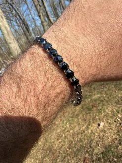 Real Black MOISSANITE Thick 7mm Tennis Bracelet 925 Silver Pass Diamond Tester 39 Real Black MOISSANITE Thick 7mm Tennis Bracelet 925 Silver Pass Diamond Tester -Harlem Bling Shop real black moissanite thick 7mm tennis bracelet 925 silver pass diamond tester 33151.1676052843