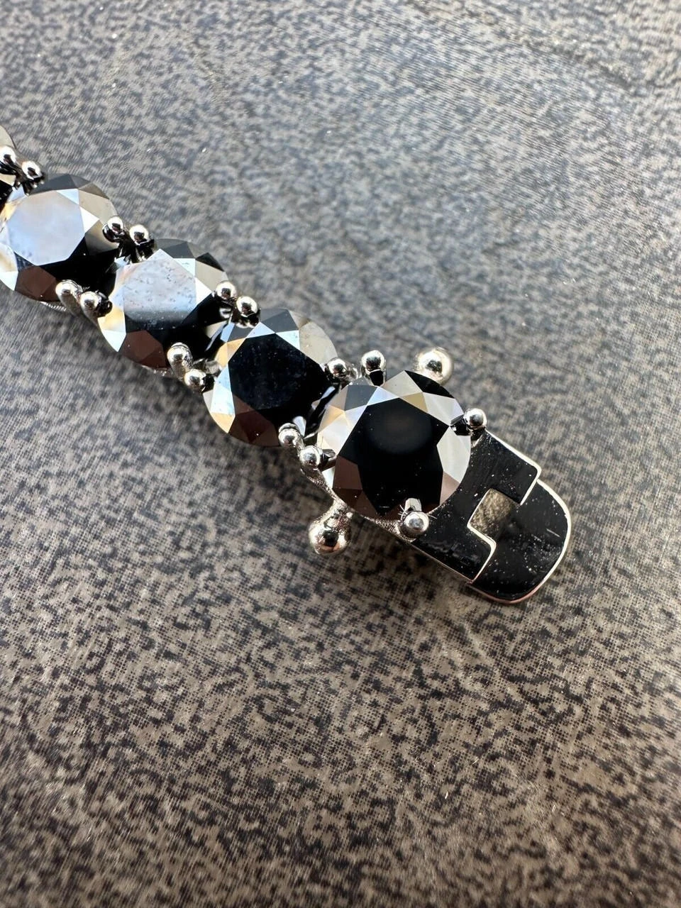Real Black MOISSANITE Thick 7mm Tennis Bracelet 925 Silver Pass Diamond Tester 14 Real Black MOISSANITE Thick 7mm Tennis Bracelet 925 Silver Pass Diamond Tester - Image 12