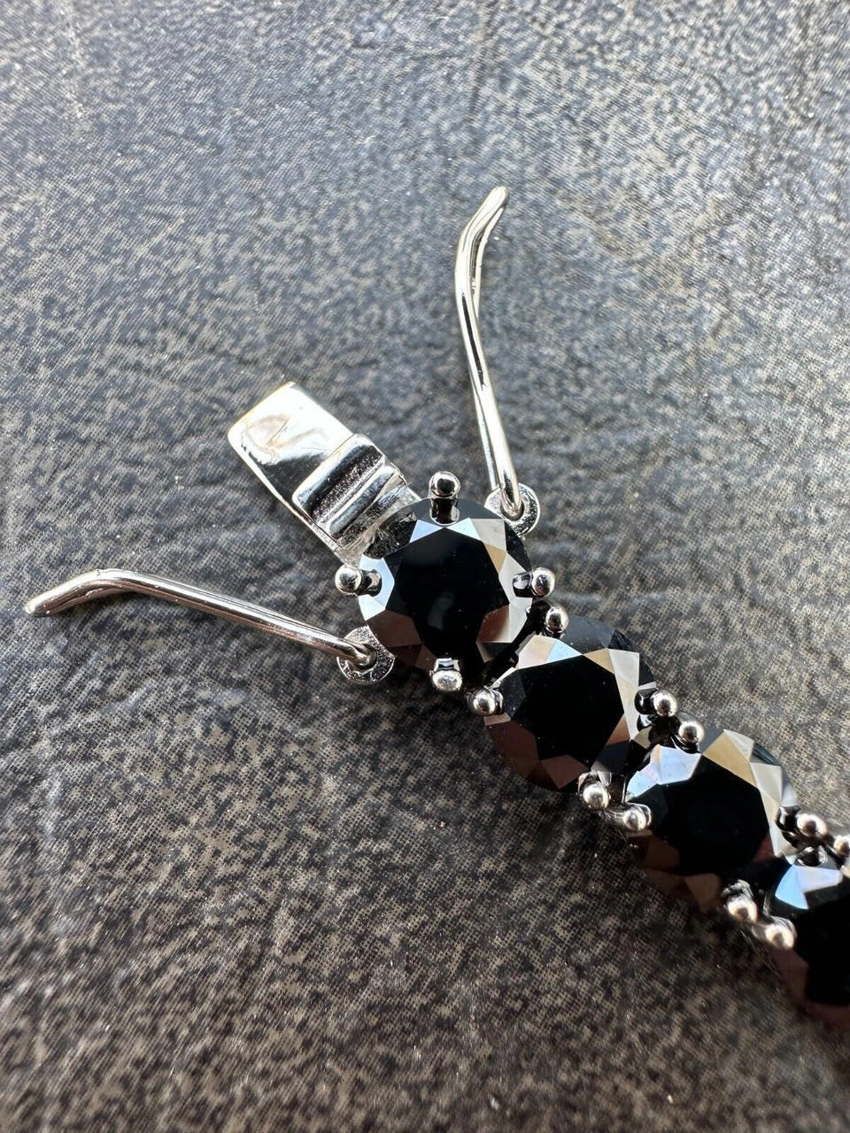 Real Black MOISSANITE Thick 7mm Tennis Bracelet 925 Silver Pass Diamond Tester 21 Real Black MOISSANITE Thick 7mm Tennis Bracelet 925 Silver Pass Diamond Tester - Image 19