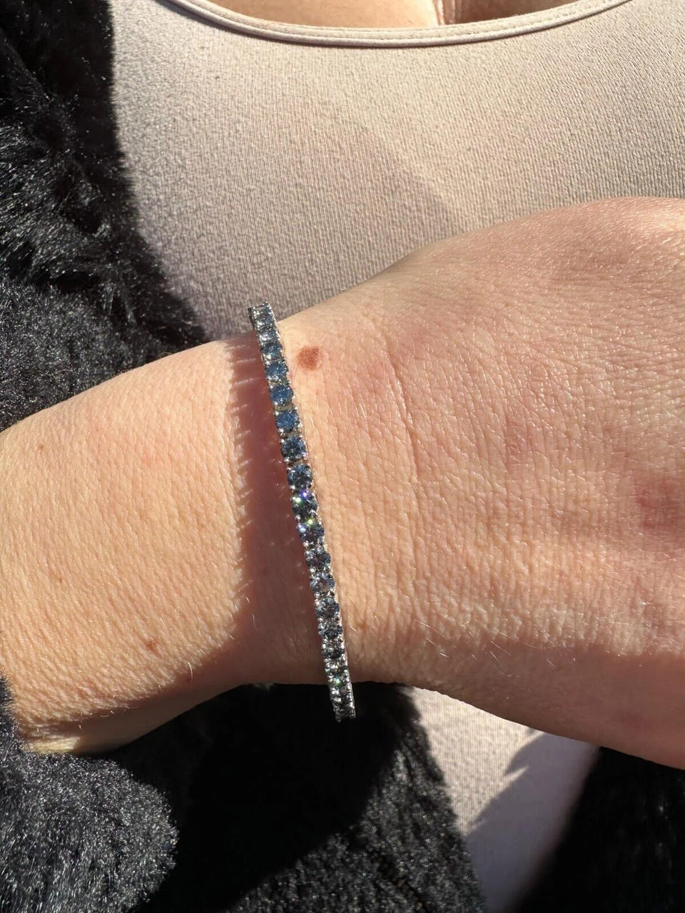 Real Iced Blue Gray MOISSANITE 3mm Tennis Bracelet 925 Silver Pass Diamond Test 22 Real Iced Blue Gray MOISSANITE 3mm Tennis Bracelet 925 Silver Pass Diamond Test - Image 20