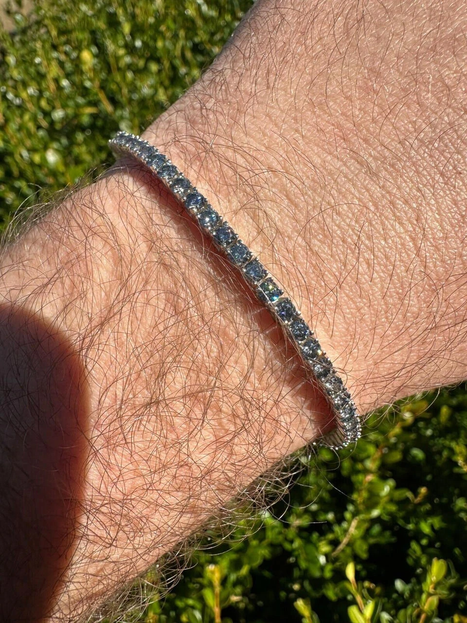 Real Iced Blue Gray MOISSANITE 3mm Tennis Bracelet 925 Silver Pass Diamond Test 14 Real Iced Blue Gray MOISSANITE 3mm Tennis Bracelet 925 Silver Pass Diamond Test - Image 12