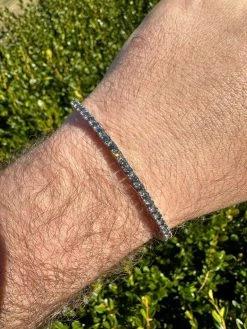 Real Iced Blue Gray MOISSANITE 3mm Tennis Bracelet 925 Silver Pass Diamond Test 30 Real Iced Blue Gray MOISSANITE 3mm Tennis Bracelet 925 Silver Pass Diamond Test -Harlem Bling Shop real iced blue gray moissanite 3mm tennis bracelet 925 silver pass diamond test 71417.1676658150
