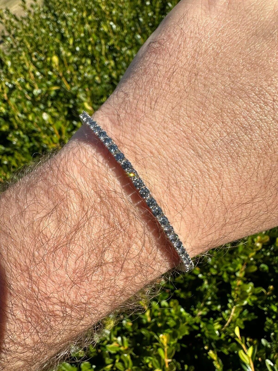 Real Iced Blue Gray MOISSANITE 3mm Tennis Bracelet 925 Silver Pass Diamond Test 11 Real Iced Blue Gray MOISSANITE 3mm Tennis Bracelet 925 Silver Pass Diamond Test - Image 9