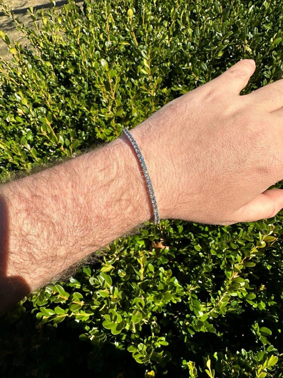 Real Iced Blue Gray MOISSANITE 3mm Tennis Bracelet 925 Silver Pass Diamond Test 10 Real Iced Blue Gray MOISSANITE 3mm Tennis Bracelet 925 Silver Pass Diamond Test - Image 8