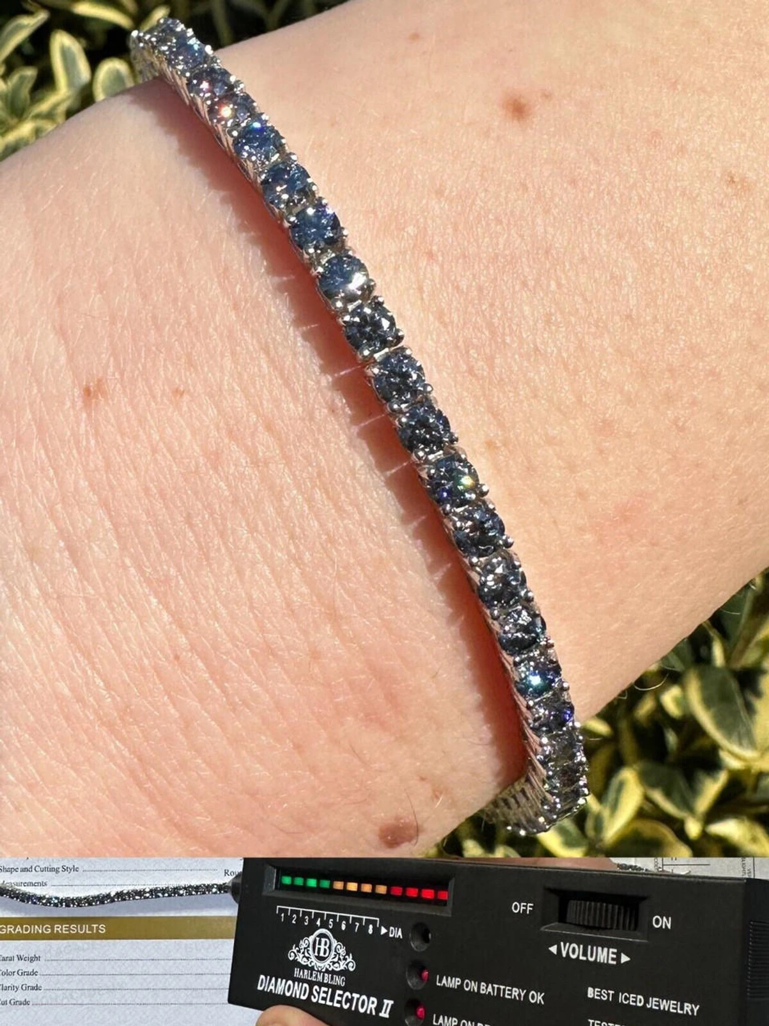 Real Iced Blue Gray MOISSANITE 3mm Tennis Bracelet 925 Silver Pass Diamond Test 3 Real Iced Blue Gray MOISSANITE 3mm Tennis Bracelet 925 Silver Pass Diamond Test