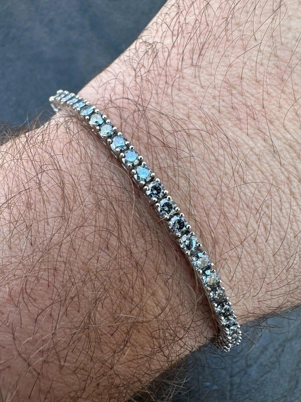 Real Iced Blue Gray MOISSANITE 3mm Tennis Bracelet 925 Silver Pass Diamond Test 16 Real Iced Blue Gray MOISSANITE 3mm Tennis Bracelet 925 Silver Pass Diamond Test - Image 14