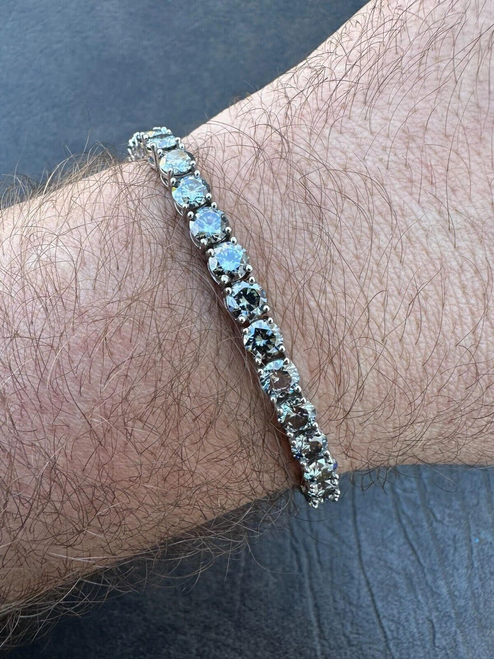 Real Iced Blue Gray MOISSANITE 5mm Tennis Bracelet 925 Silver Pass Diamond Test 12 Real Iced Blue Gray MOISSANITE 5mm Tennis Bracelet 925 Silver Pass Diamond Test - Image 10