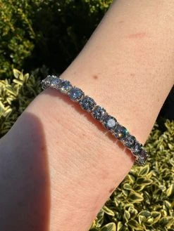 Real Iced Blue Gray MOISSANITE 5mm Tennis Bracelet 925 Silver Pass Diamond Test 41 Real Iced Blue Gray MOISSANITE 5mm Tennis Bracelet 925 Silver Pass Diamond Test -Harlem Bling Shop real iced blue gray moissanite 5mm tennis bracelet 925 silver pass diamond test 07262.1676658066