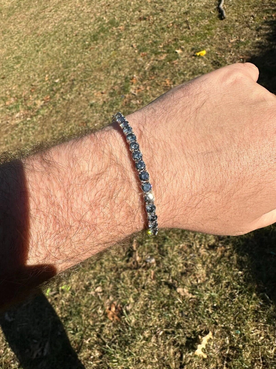 Real Iced Blue Gray MOISSANITE 5mm Tennis Bracelet 925 Silver Pass Diamond Test 16 Real Iced Blue Gray MOISSANITE 5mm Tennis Bracelet 925 Silver Pass Diamond Test - Image 14