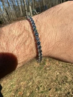 Real Iced Blue Gray MOISSANITE 5mm Tennis Bracelet 925 Silver Pass Diamond Test 36 Real Iced Blue Gray MOISSANITE 5mm Tennis Bracelet 925 Silver Pass Diamond Test -Harlem Bling Shop real iced blue gray moissanite 5mm tennis bracelet 925 silver pass diamond test 70637.1676658233