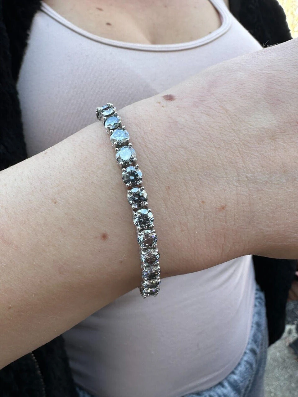 Real Iced Blue Gray MOISSANITE 5mm Tennis Bracelet 925 Silver Pass Diamond Test 21 Real Iced Blue Gray MOISSANITE 5mm Tennis Bracelet 925 Silver Pass Diamond Test - Image 19