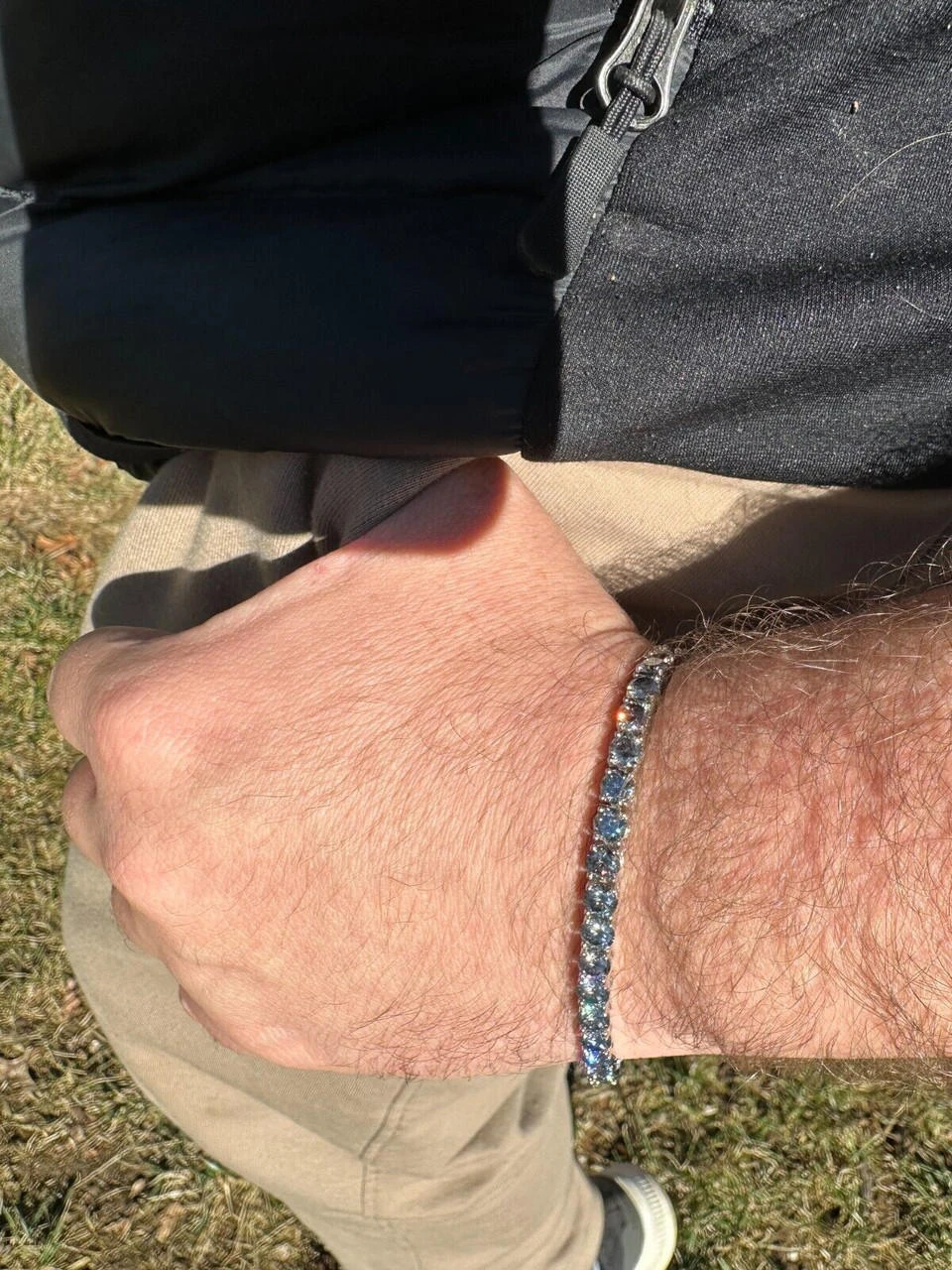 Real Iced Blue Gray MOISSANITE 5mm Tennis Bracelet 925 Silver Pass Diamond Test 18 Real Iced Blue Gray MOISSANITE 5mm Tennis Bracelet 925 Silver Pass Diamond Test - Image 16