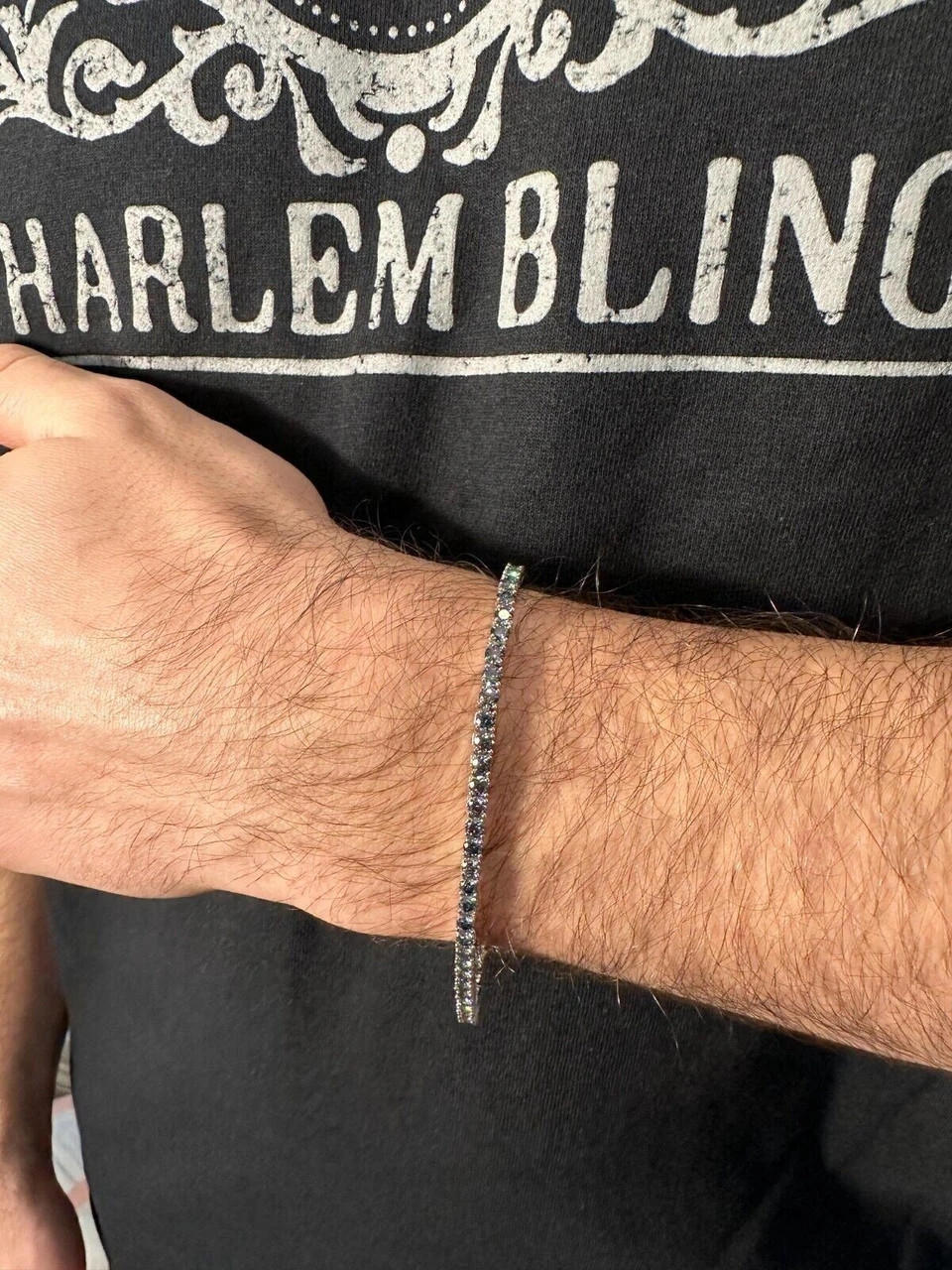 Real Iced Blue MOISSANITE 3mm Tennis Bracelet 925 Silver Pass Diamond Tester 9 Real Iced Blue MOISSANITE 3mm Tennis Bracelet 925 Silver Pass Diamond Tester - Image 7