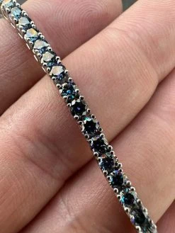 Real Iced Blue MOISSANITE 3mm Tennis Bracelet 925 Silver Pass Diamond Tester 40 Real Iced Blue MOISSANITE 3mm Tennis Bracelet 925 Silver Pass Diamond Tester -Harlem Bling Shop real iced blue moissanite 3mm tennis bracelet 925 silver pass diamond tester 52591.1676053211