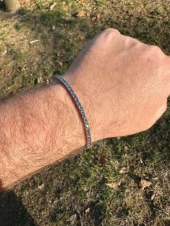 Real Iced Blue MOISSANITE 3mm Tennis Bracelet 925 Silver Pass Diamond Tester 33 Real Iced Blue MOISSANITE 3mm Tennis Bracelet 925 Silver Pass Diamond Tester -Harlem Bling Shop real iced blue moissanite 3mm tennis bracelet 925 silver pass diamond tester 67578.1676052924