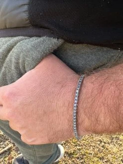 Real Iced Blue MOISSANITE 3mm Tennis Bracelet 925 Silver Pass Diamond Tester 34 Real Iced Blue MOISSANITE 3mm Tennis Bracelet 925 Silver Pass Diamond Tester -Harlem Bling Shop real iced blue moissanite 3mm tennis bracelet 925 silver pass diamond tester 95509.1676053216