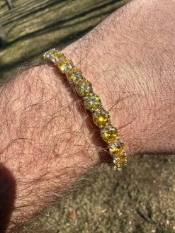 Real Iced Canary Yellow MOISSANITE 7mm Tennis Bracelet 925 Silver Diamond Tester 39 Real Iced Canary Yellow MOISSANITE 7mm Tennis Bracelet 925 Silver Diamond Tester -Harlem Bling Shop real iced canary yellow moissanite 7mm tennis bracelet 925 silver diamond tester 21860.1676053225