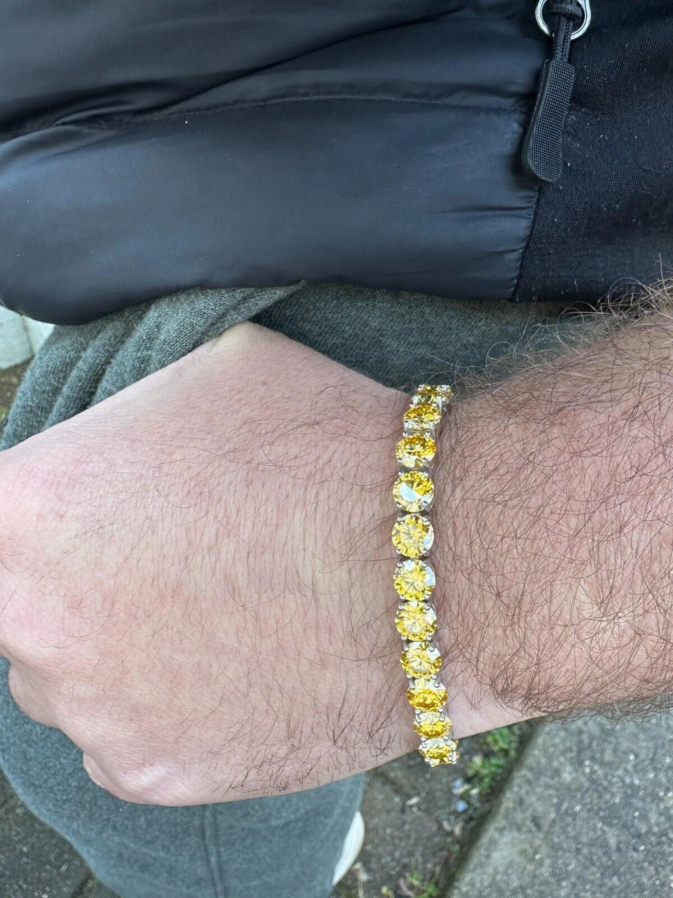 Real Iced Canary Yellow MOISSANITE 7mm Tennis Bracelet 925 Silver Diamond Tester 13 Real Iced Canary Yellow MOISSANITE 7mm Tennis Bracelet 925 Silver Diamond Tester - Image 11