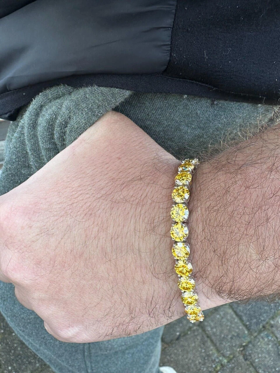 Real Iced Canary Yellow MOISSANITE 7mm Tennis Bracelet 925 Silver Diamond Tester 10 Real Iced Canary Yellow MOISSANITE 7mm Tennis Bracelet 925 Silver Diamond Tester - Image 8