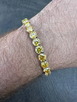 Real Iced Canary Yellow MOISSANITE 7mm Tennis Bracelet 925 Silver Diamond Tester 24 Real Iced Canary Yellow MOISSANITE 7mm Tennis Bracelet 925 Silver Diamond Tester -Harlem Bling Shop real iced canary yellow moissanite 7mm tennis bracelet 925 silver diamond tester 65683.1676053054