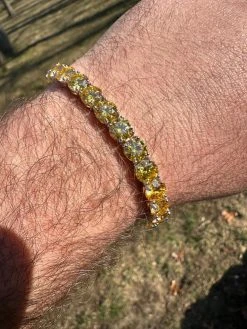 Real Iced Canary Yellow MOISSANITE 7mm Tennis Bracelet 925 Silver Diamond Tester 34 Real Iced Canary Yellow MOISSANITE 7mm Tennis Bracelet 925 Silver Diamond Tester -Harlem Bling Shop real iced canary yellow moissanite 7mm tennis bracelet 925 silver diamond tester 86419.1676053214