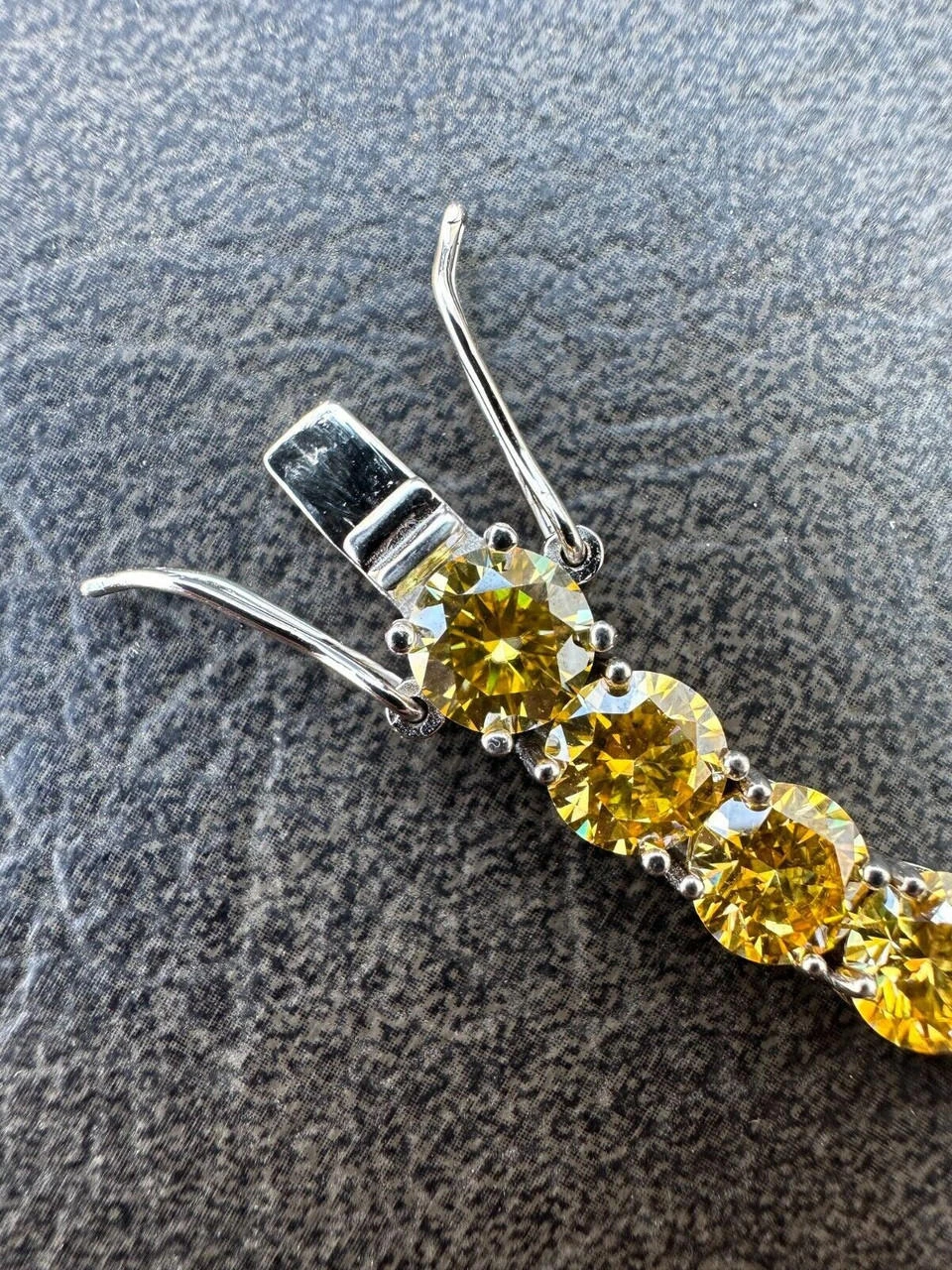 Real Iced Canary Yellow MOISSANITE 7mm Tennis Bracelet 925 Silver Diamond Tester 9 Real Iced Canary Yellow MOISSANITE 7mm Tennis Bracelet 925 Silver Diamond Tester - Image 7