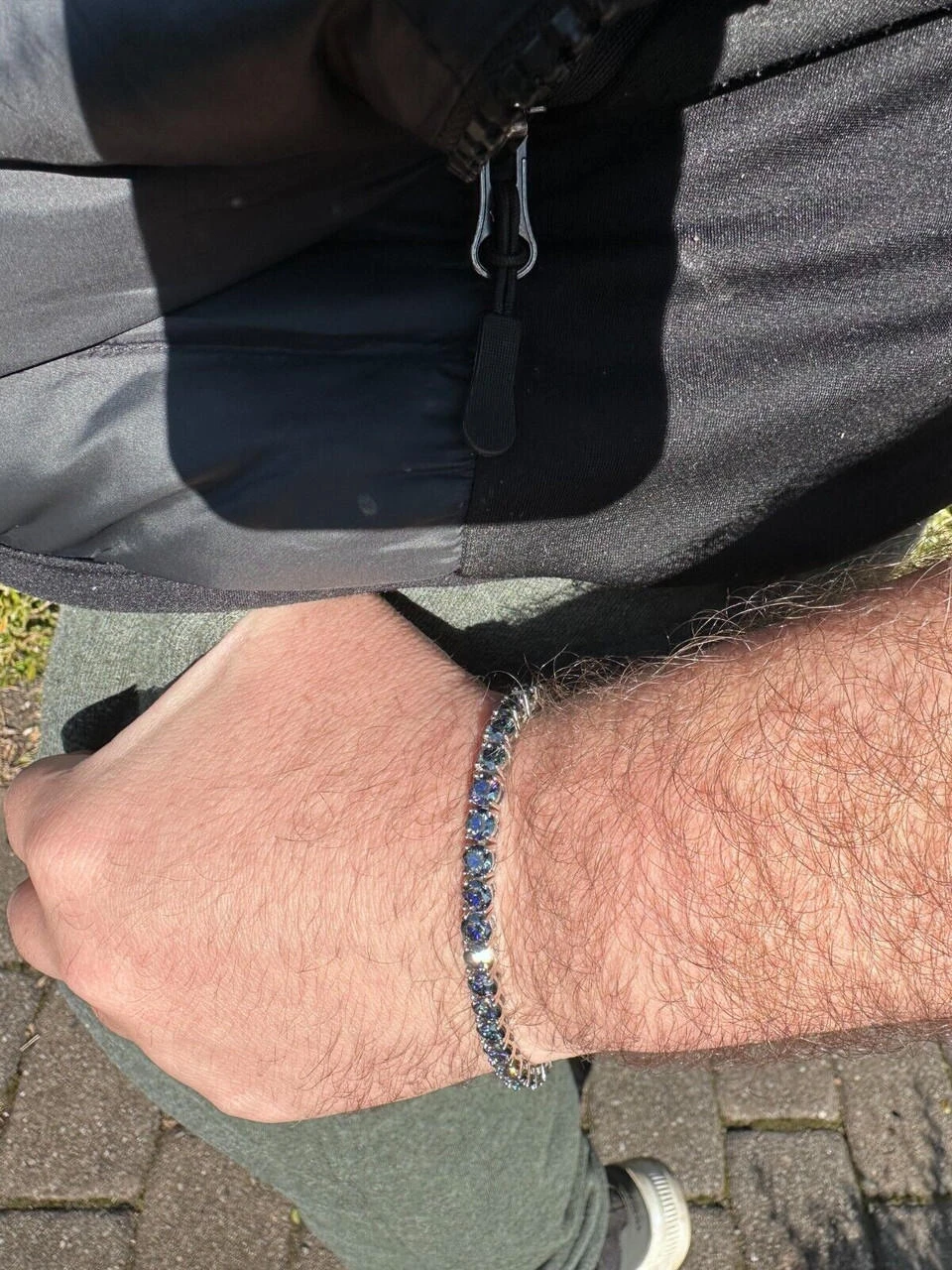 Real Iced Dark Blue MOISSANITE 5mm Tennis Bracelet 925 Silver Pass Diamond Test 16 Real Iced Dark Blue MOISSANITE 5mm Tennis Bracelet 925 Silver Pass Diamond Test - Image 14