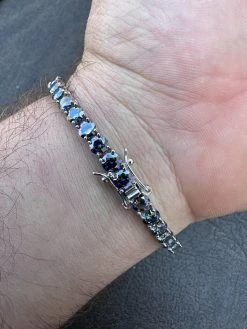 Real Iced Dark Blue MOISSANITE 5mm Tennis Bracelet 925 Silver Pass Diamond Test 30 Real Iced Dark Blue MOISSANITE 5mm Tennis Bracelet 925 Silver Pass Diamond Test -Harlem Bling Shop real iced dark blue moissanite 5mm tennis bracelet 925 silver pass diamond test 42899.1675966452