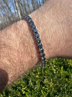 Real Iced Dark Blue MOISSANITE 5mm Tennis Bracelet 925 Silver Pass Diamond Test 32 Real Iced Dark Blue MOISSANITE 5mm Tennis Bracelet 925 Silver Pass Diamond Test -Harlem Bling Shop real iced dark blue moissanite 5mm tennis bracelet 925 silver pass diamond test 52693.1675966498
