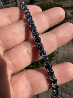 Real Iced Dark Blue MOISSANITE 5mm Tennis Bracelet 925 Silver Pass Diamond Test 38 Real Iced Dark Blue MOISSANITE 5mm Tennis Bracelet 925 Silver Pass Diamond Test -Harlem Bling Shop real iced dark blue moissanite 5mm tennis bracelet 925 silver pass diamond test 78434.1675966529