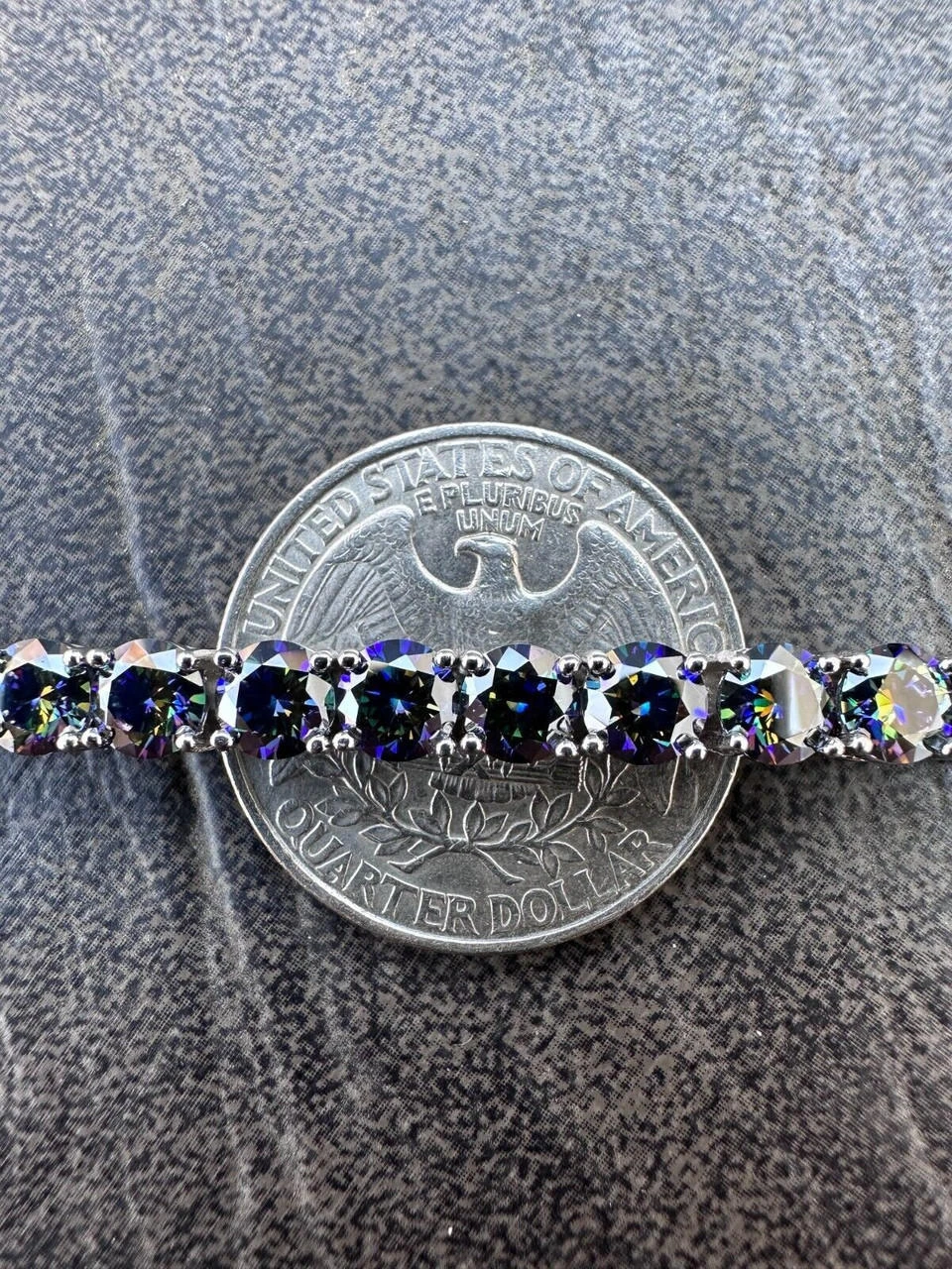 Real Iced Dark Blue MOISSANITE 5mm Tennis Bracelet 925 Silver Pass Diamond Test 9 Real Iced Dark Blue MOISSANITE 5mm Tennis Bracelet 925 Silver Pass Diamond Test - Image 7