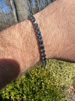 Real Iced Dark Blue MOISSANITE 5mm Tennis Bracelet 925 Silver Pass Diamond Test 34 Real Iced Dark Blue MOISSANITE 5mm Tennis Bracelet 925 Silver Pass Diamond Test -Harlem Bling Shop real iced dark blue moissanite 5mm tennis bracelet 925 silver pass diamond test 91349.1675966562
