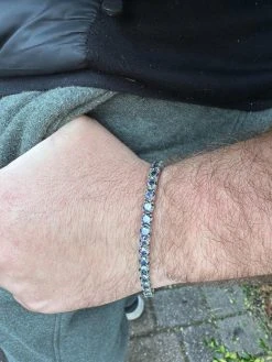 Real Iced Dark Blue MOISSANITE 5mm Tennis Bracelet 925 Silver Pass Diamond Test 33 Real Iced Dark Blue MOISSANITE 5mm Tennis Bracelet 925 Silver Pass Diamond Test -Harlem Bling Shop real iced dark blue moissanite 5mm tennis bracelet 925 silver pass diamond test 99211.1675966538