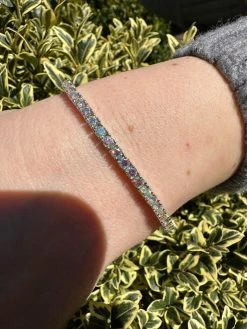 Real Iced Opal Rainbow MOISSANITE 3mm Tennis Bracelet 925 Silver Diamond Tester 29 Real Iced Opal Rainbow MOISSANITE 3mm Tennis Bracelet 925 Silver Diamond Tester -Harlem Bling Shop real iced opal rainbow moissanite 3mm tennis bracelet 925 silver diamond tester 38334.1679340013